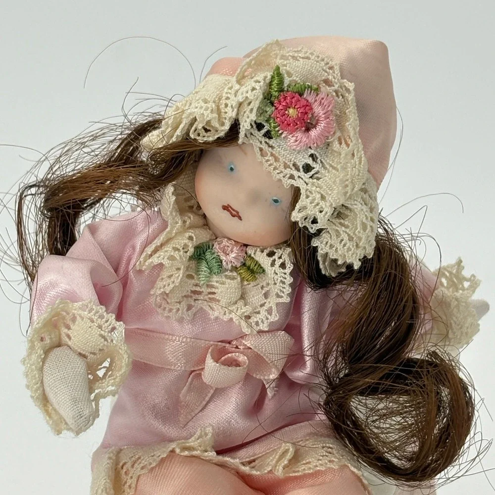 Melnicks Curiosity Shoppe Handmade OOAK Creepy Porcelain Doll in Pink Lace Shoe